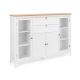 Design Square James Buffet Unit Sideboard W/ 4-Doors 2-Drawers Storage Cabinet - White/Oak