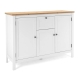 Design Square James Buffet Unit Sideboard W/ 3-Doors 1-Drawer  Storage Cabinet - White/Oak