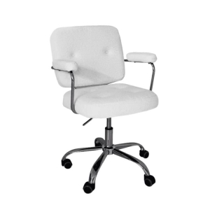 HomeStar Huggy Faux-Fur Sheeperd Office Task Working Computer Chair - White