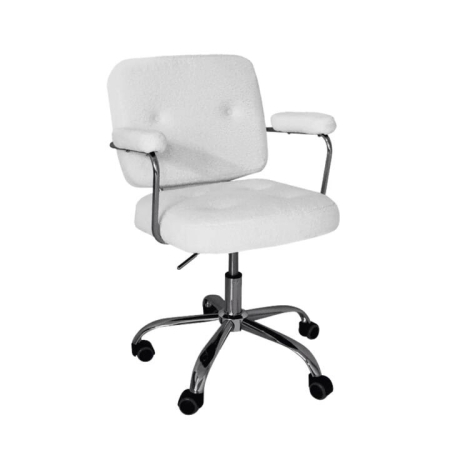 HomeStar Huggy Faux-Fur Sheeperd Office Task Working Computer Chair - White