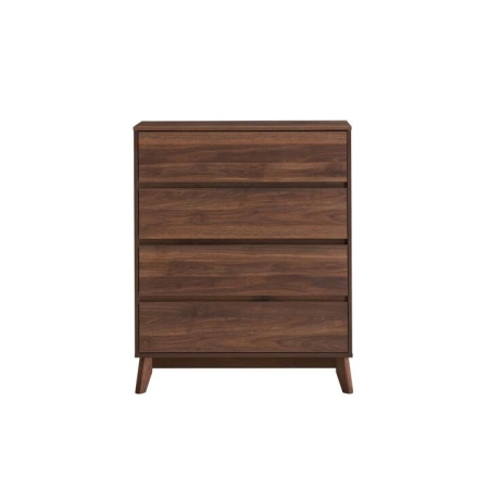 Design Square Killian Chest Of 4-Drawers Tallboy Storage Cabinet - Walnut