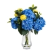Glamorous Fusion Hydrangea Artificial Fake Plant Decorative Mixed Arrangement 50cm In Glass