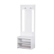 Maestro Furniture Isnelda Modern Small Coat Rack Hall Tree Shoe Rack Cabinet - White