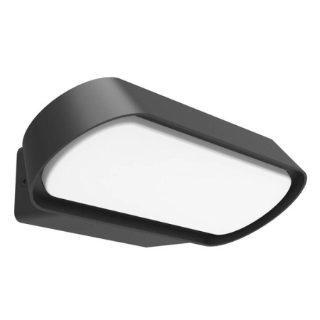 GLANS Wall Light Surface Mounted 7W Rectangular Dark Grey 3000K IP65 Opal Diffuser Rounded 180LM