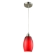 GLAZE Pendant Lamp Light Interior ES Red Glass Ellipse with swirls OD120mm