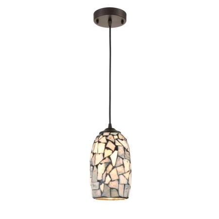 GLAZE Pendant Lamp Light Interior ES Dark Stone Mosaic Glass Ellipse OD136mm