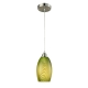 GLAZE Pendant Lamp Light Interior ES Green Glass Ellipse with swirls OD120mm