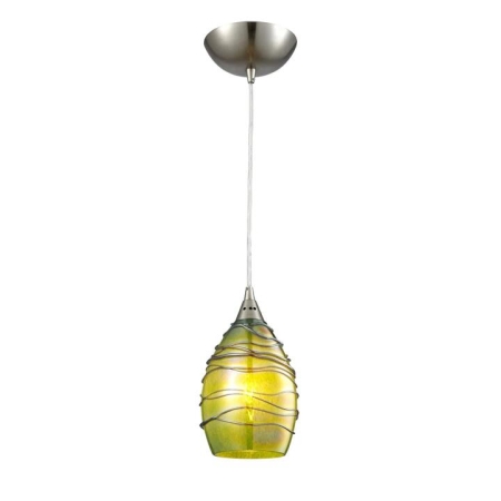 GLAZE Pendant Lamp Light Interior ES Olive Green Glass Ellipse with Twist OD115mm
