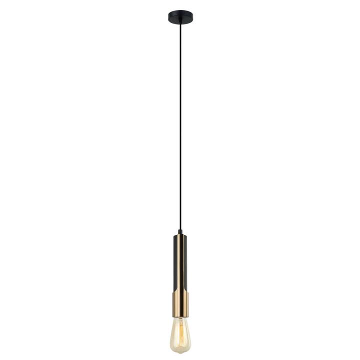 GOLDA Pendant Lamp Light Interior ES Matte Black Vertical Brass Plate Tube OD50mm