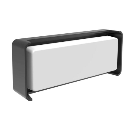 HEKA Wall Light Surface Mounted 13W Rectangular Dark Grey 3000K IP65 Opal Diffuser Rounded 732Lm