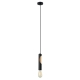 IDA Pendant Lamp Light Interior ES Matte Black Blonde Wood Tube OD50mm