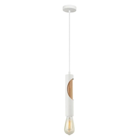 IDA Pendant Lamp Light Interior ES Matte White Blonde Wood Tube OD50mm