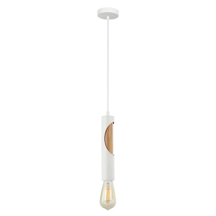 IDA Pendant Lamp Light Interior ES Matte White Blonde Wood Tube OD50mm