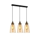 JEREZ Pendant Lamp Light Interior ES 3X72W Bronze Amber Glass Flat Top L620XW145XH1000mm