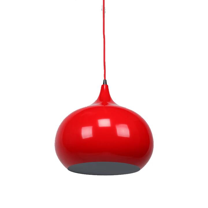 Kirby Inverted Bowl Metal Cord Drop Pendant Light Lamp - Flame Red