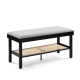 Design Square Julian Shoe Bench Seat Rack Organiser Ottoman Stool - Black/Rattan