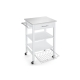 Kingston Stainless Steel Top Wooden Frame Kitchen Table Trolley - White