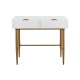 Honeycomb Wooden Dressing Console Hallway Hall Table W/ 2-Drawers - White - White