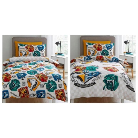 Harry Potter Grid Kids Single Reversible Quilt Cover Set