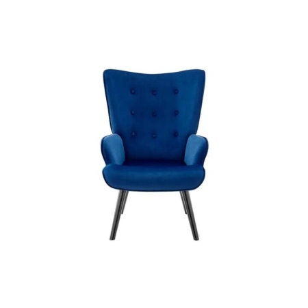 Henry High Back Fabric Accent Lounge Relaxing Armchair - Blue Velvet - Blue