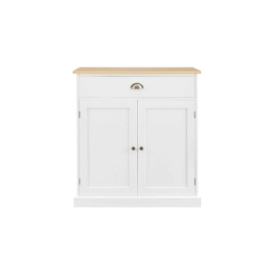 Hampton Style Buffet Unit Sideboard Storage Cabinet - White/Natural - White