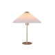 Go Bright Pleated Classic Metal Table Lamp Light Fabric Umbrella Shade - White and Gold