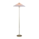Go Bright Pleated Classic Metal Floor Lamp Light Fabric Umbrella Shade - White and Gold