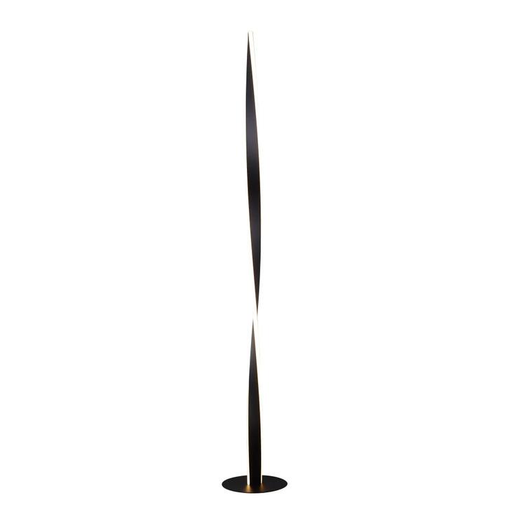 Jacqueline LED Modern Classic Twisted Floor Lamp Light - Black