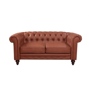 Kai 2-Seater Faux Leather Chesterfield Style Button Tufted Sofa Lounge