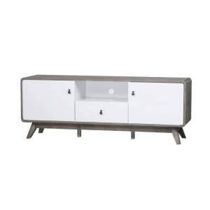 Maestro Furniture Hendy Wooden Lowline Entertainment Unit TV Stand - Oak & White