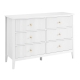 Issey Modern Wooden Fluted Chest Of 6-Drawers Dresser Storage Cabinet White