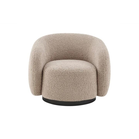 Goldie Swivel Armchairs Relaxing Accent Lounge Chair - Natural Boucle