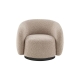 Goldie Swivel Armchairs Relaxing Accent Lounge Chair - White Boucle