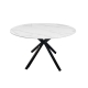 HomeStar Harper Sintered Stone Round Kitchen Dining Table 120cm Metal Legs White/Black