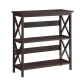 Maestro Furniture Krepin 3-Tier Low Wooden Bookcase Display Shelf Unit Espresso