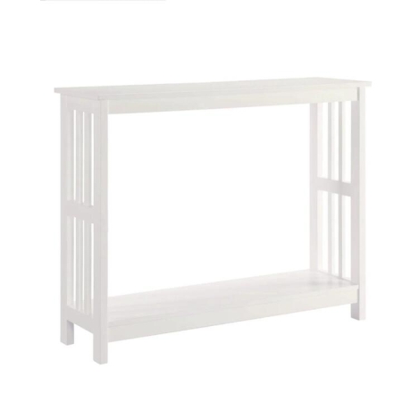 Maestro Furniture Janica Wooden 2-Tier Hallway Console Hall Table White