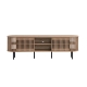 Design Square Izar Lowline Wooden TV Stand Entertainment Unit 180cm 2-Doors Slat Oak