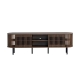 Design Square Izar Lowline Wooden TV Stand Entertainment Unit 180cm 2-Doors Slat Walnut