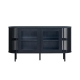 Design Square Izar Wooden Sideboard Buffet Unit Storage Cabinet 2-Doors Slat Black