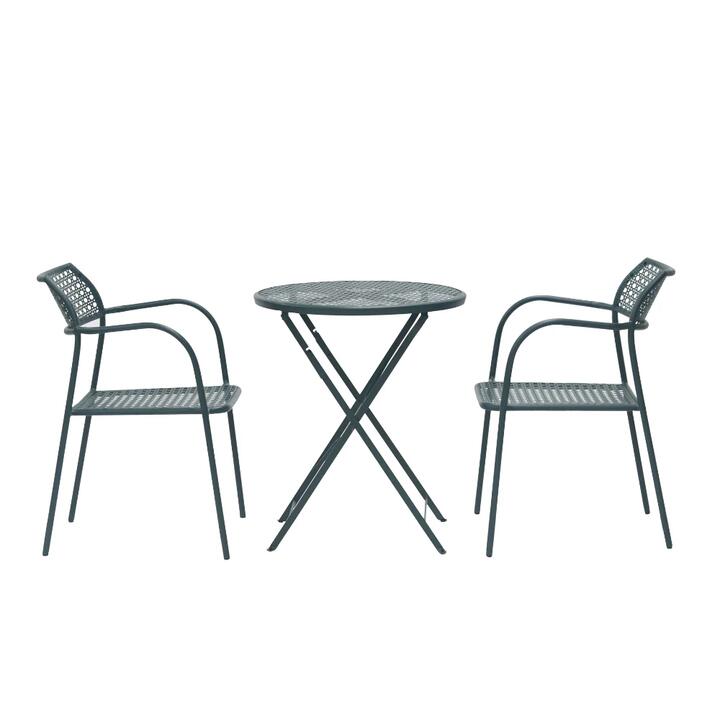 Raimon Furniture Kara Antirust Treatment Metal Outdoor Small Dining Table 60cm Forest