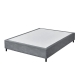 Design Square Knitted Fabric Bed Frame Bed Base Double Size Solid Wood Legs Grey