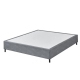 Design Square Knitted Fabric Bed Frame Bed Base King Size Solid Wood Legs Grey