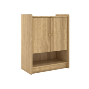 Kornas Wooden 2-Doors Shoe Cabinet Rack Storage Natural