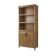 Maestro Furniture Hyland 5-Tier Tall Bookcase Display Shelves W/ 2-Doors Rustic Brown