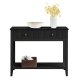 Issey Modern Wooden Hallway Console Hall Table Fluted 2-Drawers - Black