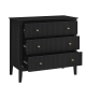 Issey Modern Wooden Fluted Chest of 3-Drawers Tallboy Storage Cabinet - Black