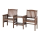 Garden Bench Chair Table Loveseat Wooden Outdoor Furniture Patio Park Brown