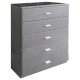 Our Home Elena Fabric Chest Of 5-Drawer Tallboy Storage Cabinet - Light Grey