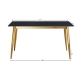 Our Home Eniko Rectangular Sintered Stone Dining Table 130cm - Black & Gold