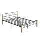 Gale Classic Bed Frame Wooden Post Metal Frame Queen Size - Maple & Black